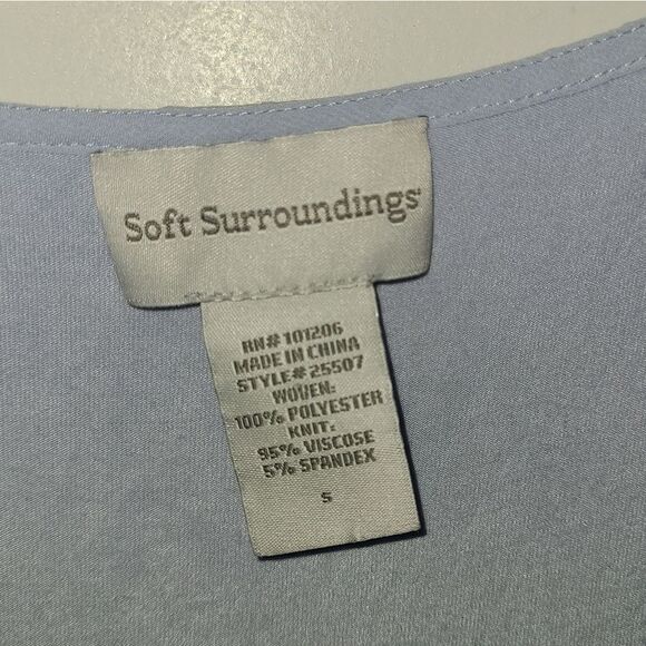 Soft Surroundings Sky Blue Crinkle Blouse - Picture 8 of 9